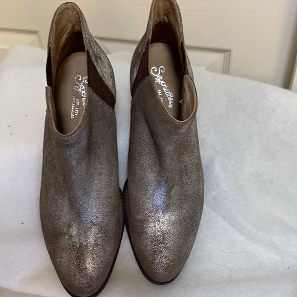 SEYCHELLES Women’s Offstage Ankle Leather Boots Pewter size 7 - Picture 4 of 6